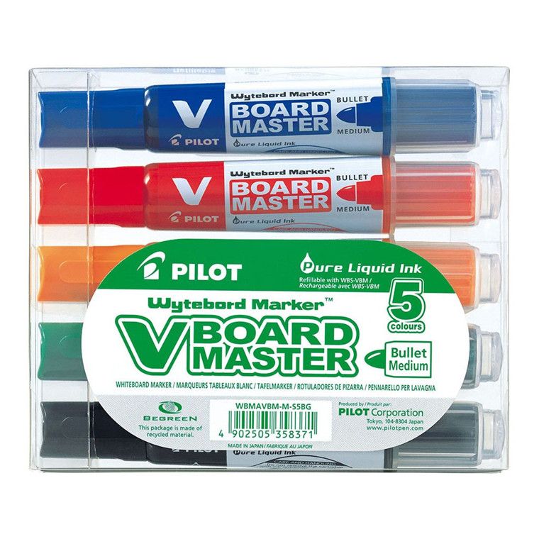 MARKER WHITEBOARD 5/SET 6MM VARF ROTUND VBOARD PILOT MARKER WHITEBOARD 5/SET 6MM VARF ROTUND VBOARD PILOT